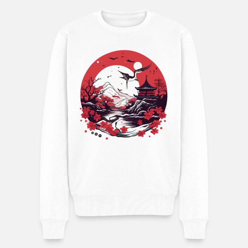 Folklore japonais - Pull Premium bio Homme - blanc