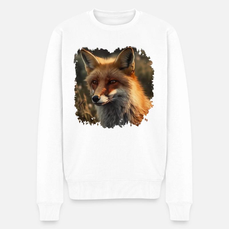 Schlau wie ein Fuchs - Männer Premium Bio Pullover - Weiß