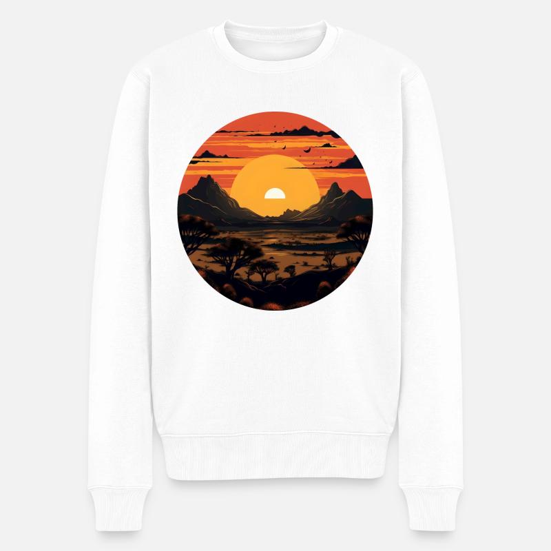 Desert Sunset - Männer Premium Bio Pullover - Weiß