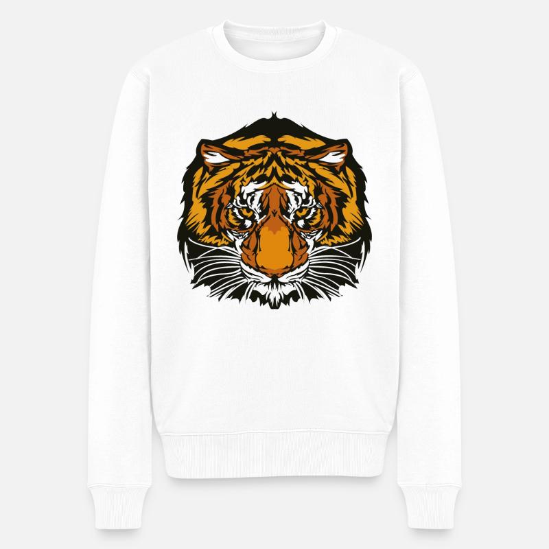 Wildtiere - Männer Premium Bio Pullover - Weiß