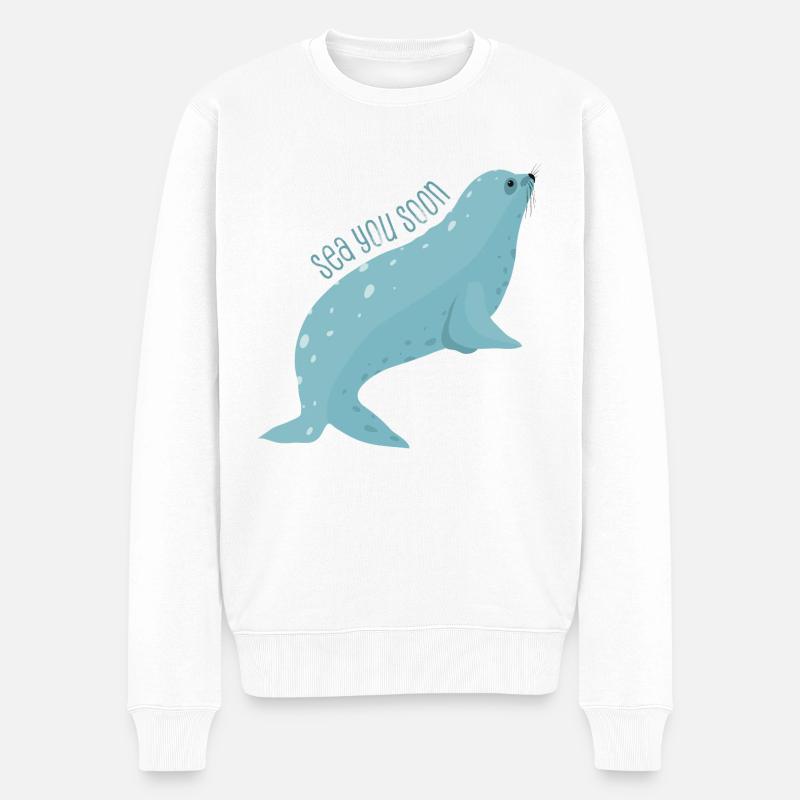 Meerestiere - Männer Premium Bio Pullover - Weiß