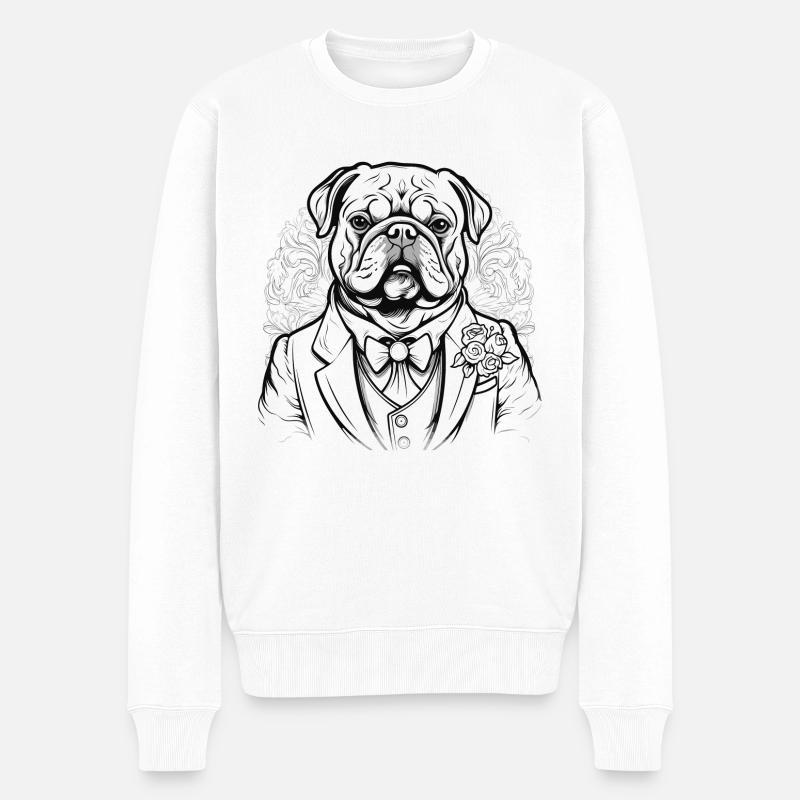 Mode Chien - Pull Premium bio Homme - blanc