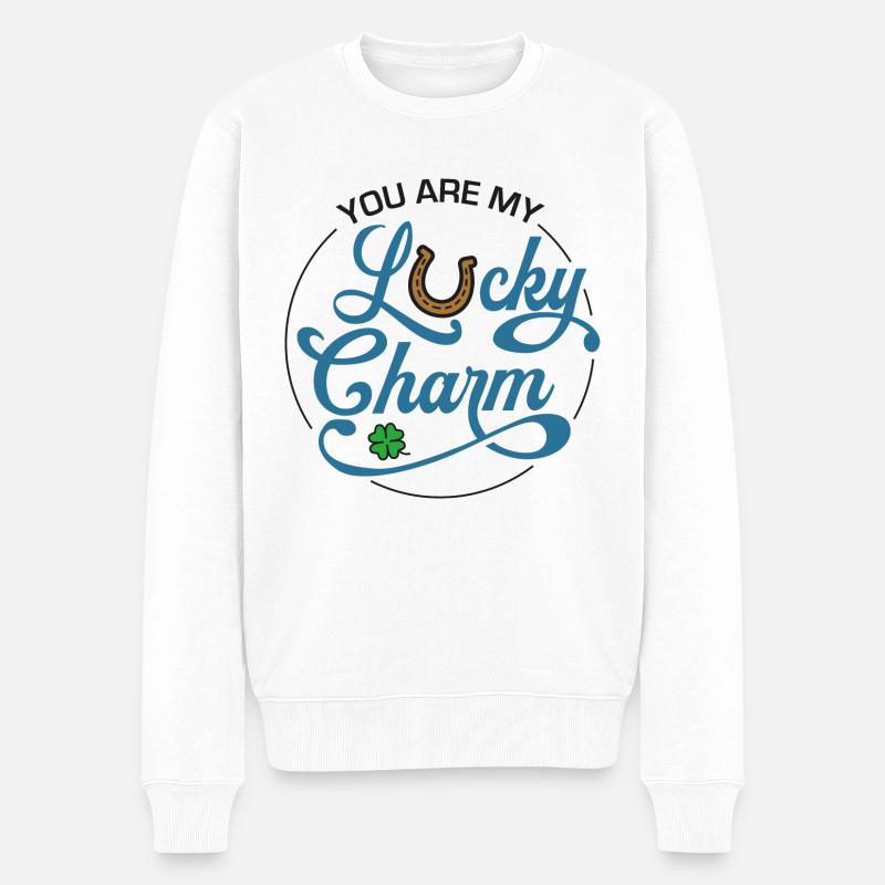 BLEU CHANCEUX - Pull Premium bio Homme - blanc