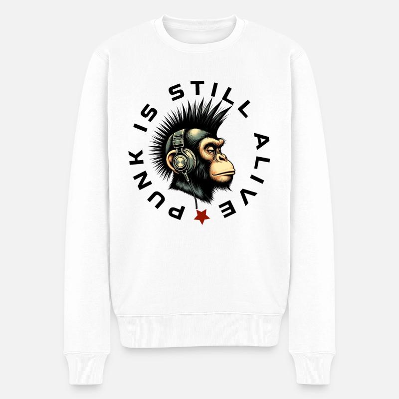 Punk is still alive - Männer Premium Bio Pullover - Weiß