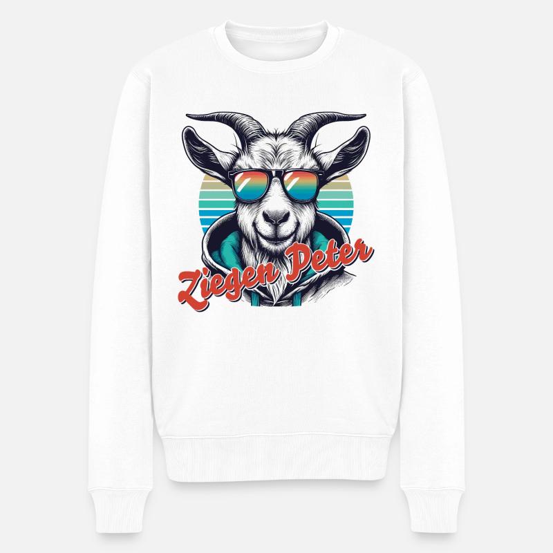 Chèvres Peter - Pull Premium bio Homme - blanc