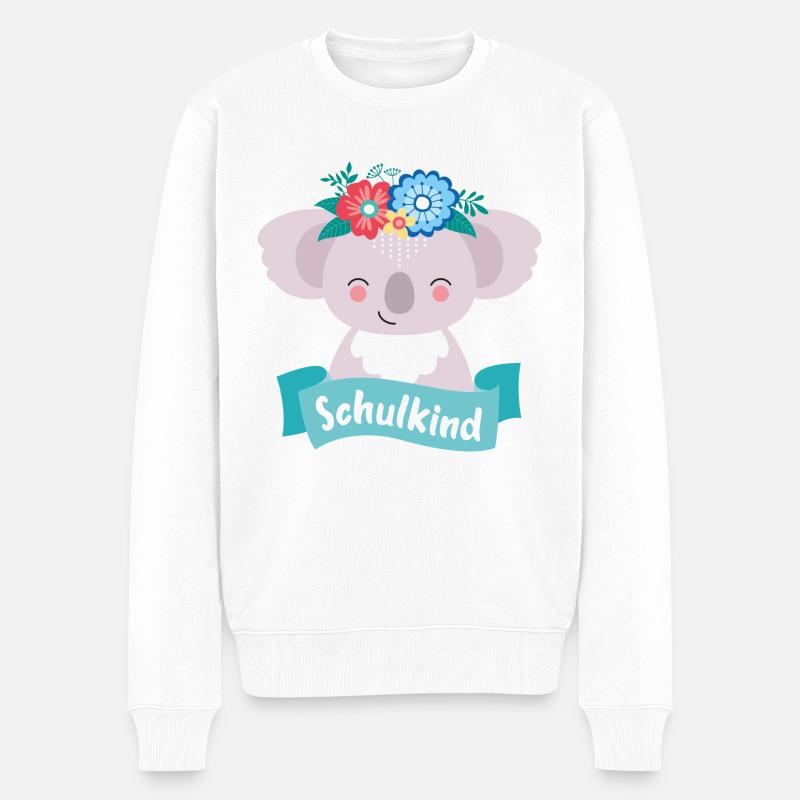 Schulkind Koala - Männer Premium Bio Pullover - Weiß