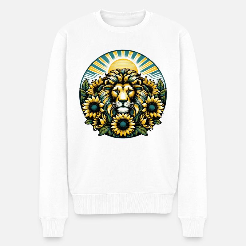 Leo Lion - Pull Premium bio Homme - blanc