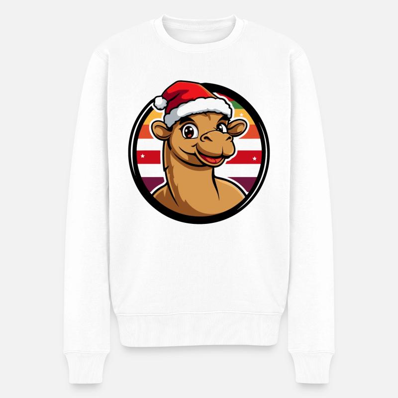 Animal de Noël chameau - Pull Premium bio Homme - blanc