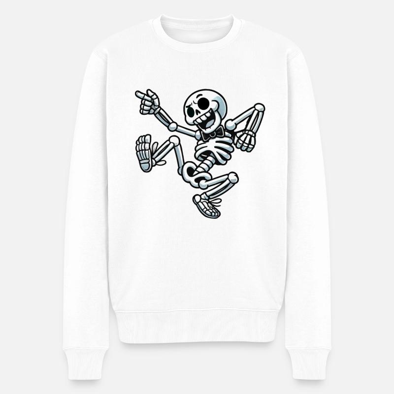 Skull Dancing - Männer Premium Bio Pullover - Weiß