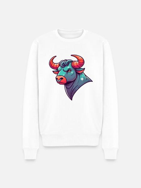 Taurus Cartoon - Men's Premium Organic Jumper - white
