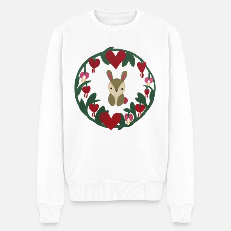 Hasenliebe - Männer Premium Bio Pullover - Weiß