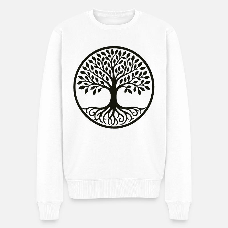 baum des lebens - Männer Premium Bio Pullover - Weiß