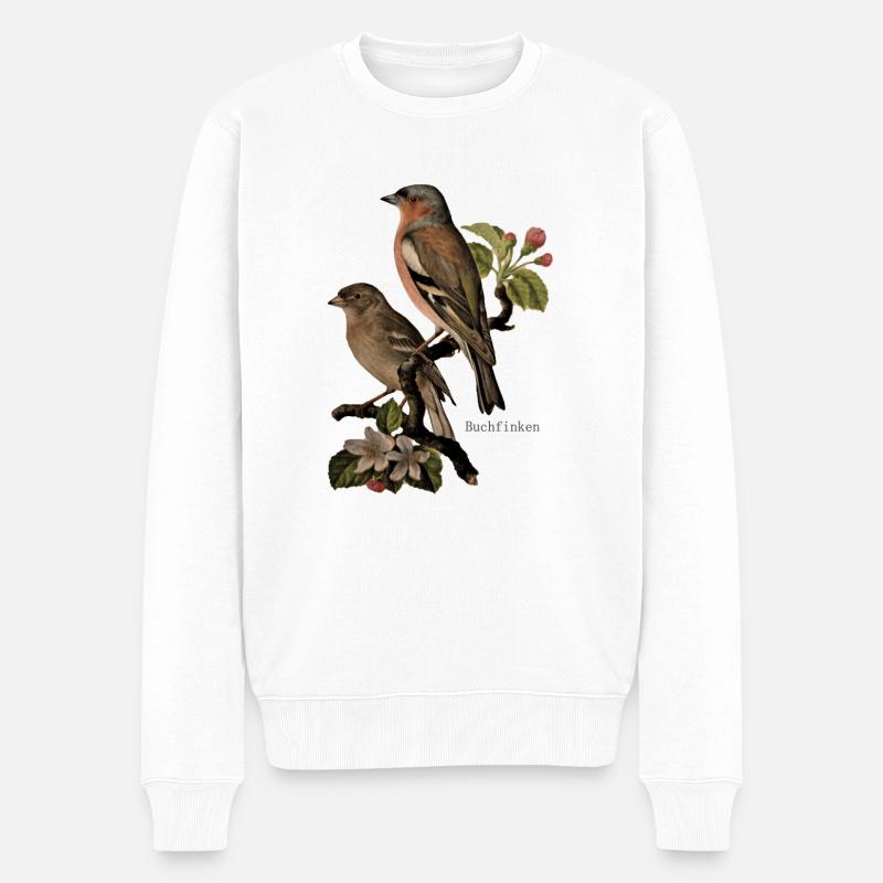 Buchfinken - Männer Premium Bio Pullover - Weiß