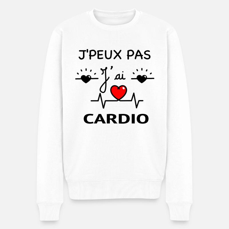 J'PEUX PAS J'AI CARDIO - Pull Premium bio Homme - blanc