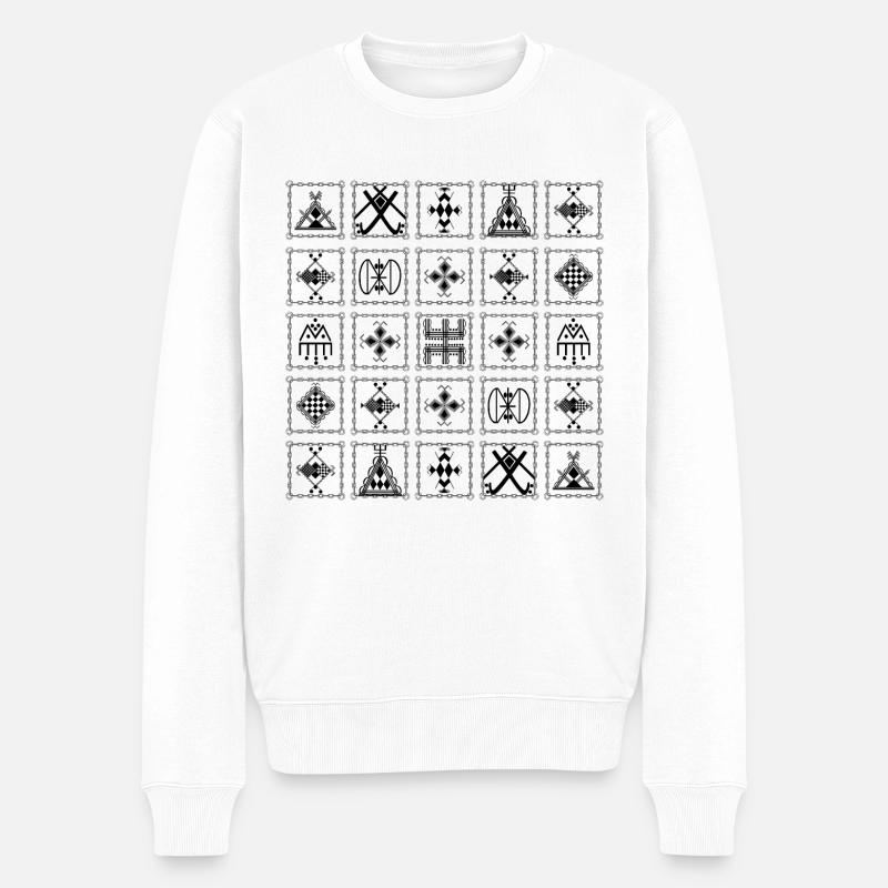 Muster berber - Männer Premium Bio Pullover - Weiß