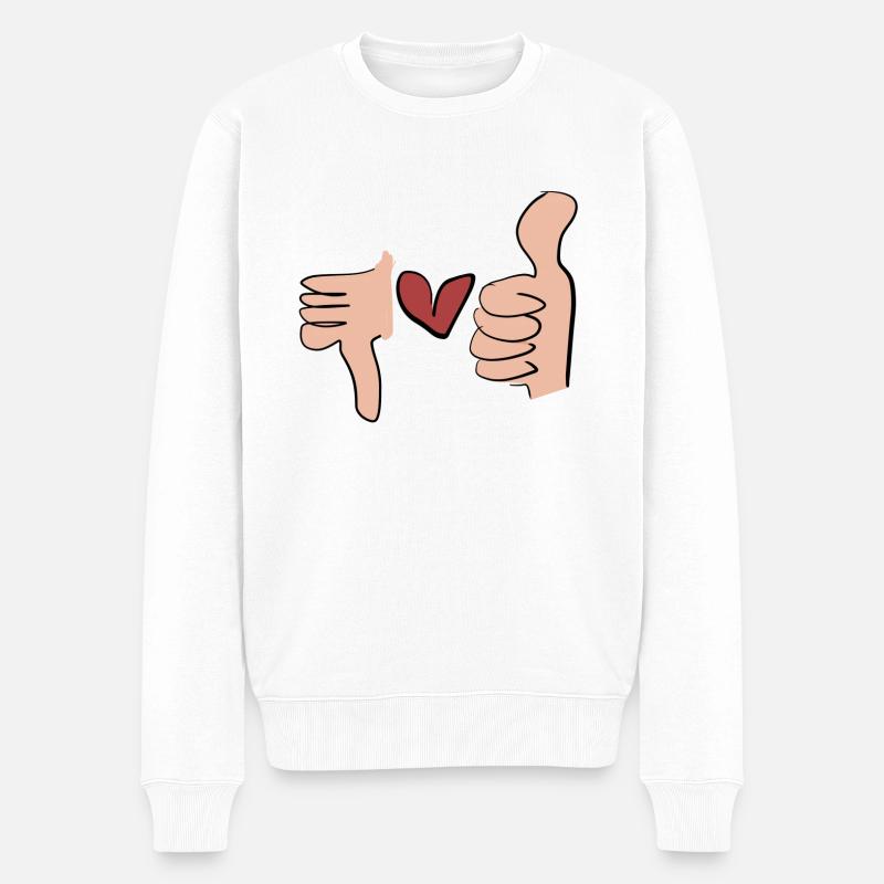 like herz - Männer Premium Bio Pullover - Weiß