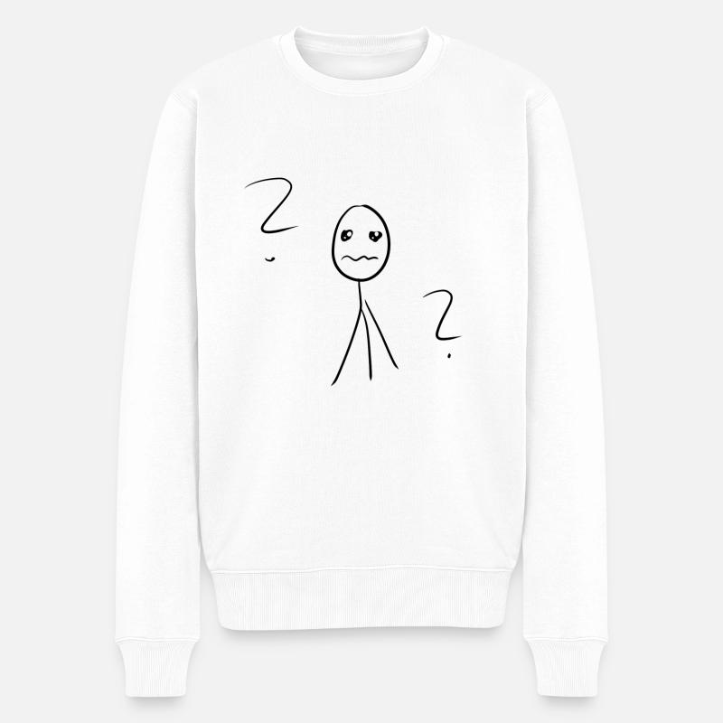 Fragezeichen Symbol - Männer Premium Bio Pullover - Weiß