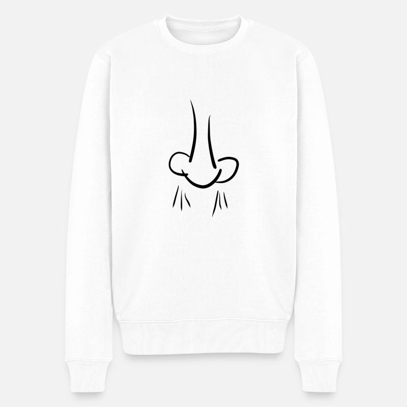 nase riechen - Männer Premium Bio Pullover - Weiß