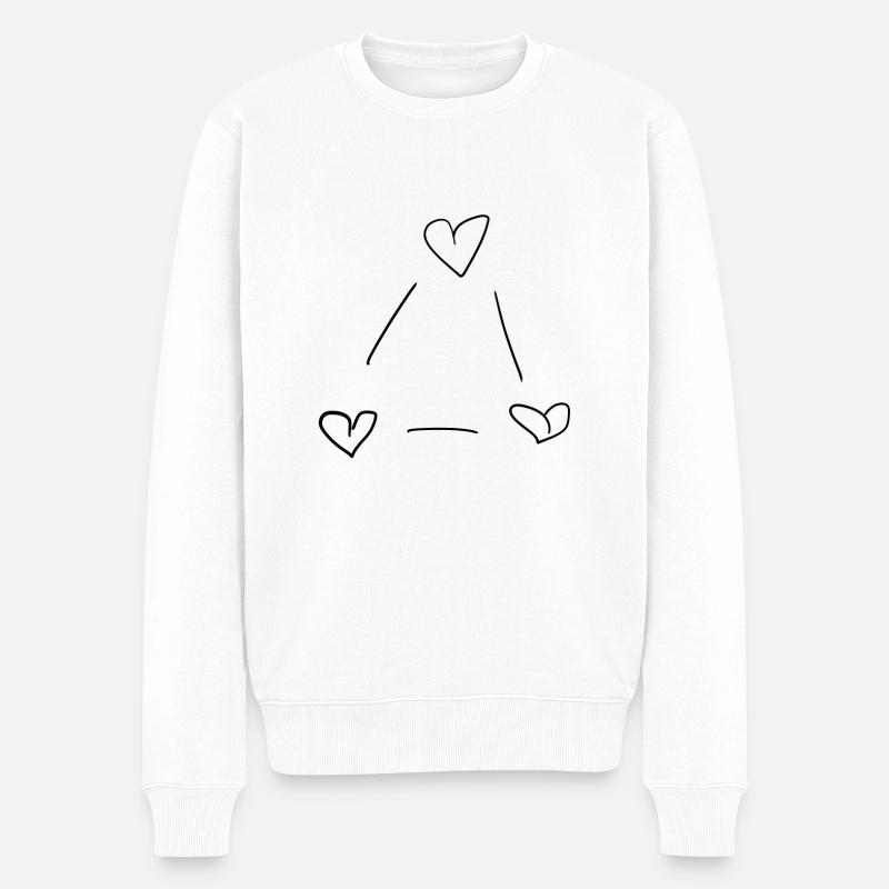 dreieck herz - Männer Premium Bio Pullover - Weiß
