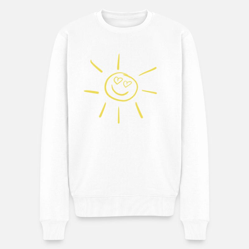 jaune soleil - Pull Premium bio Homme - blanc