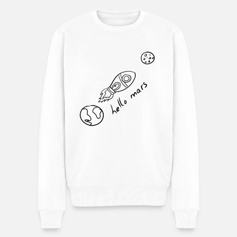 Mars Planet - Männer Premium Bio Pullover - Weiß