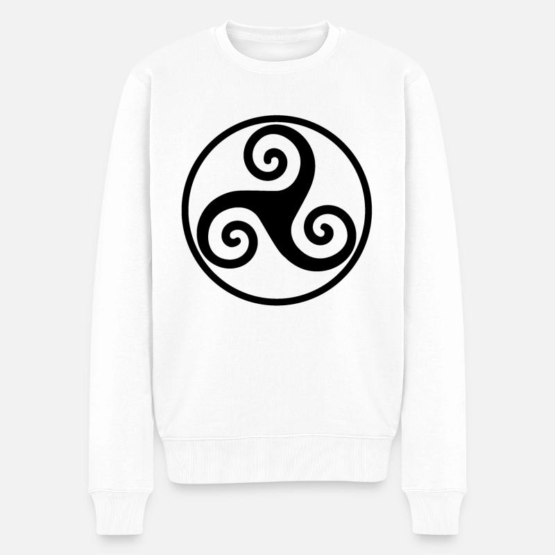 Triskele Celte cercle - Pull Premium bio Homme - blanc