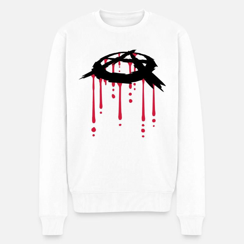 symbole d'anarchie goutte de sang - Pull Premium bio Homme - blanc
