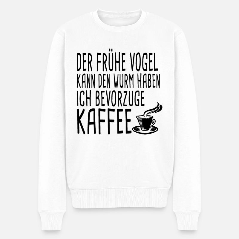 Der frühe Vogel kann den Wurm haben Ich bevorzuge - Männer Premium Bio Pullover - Weiß