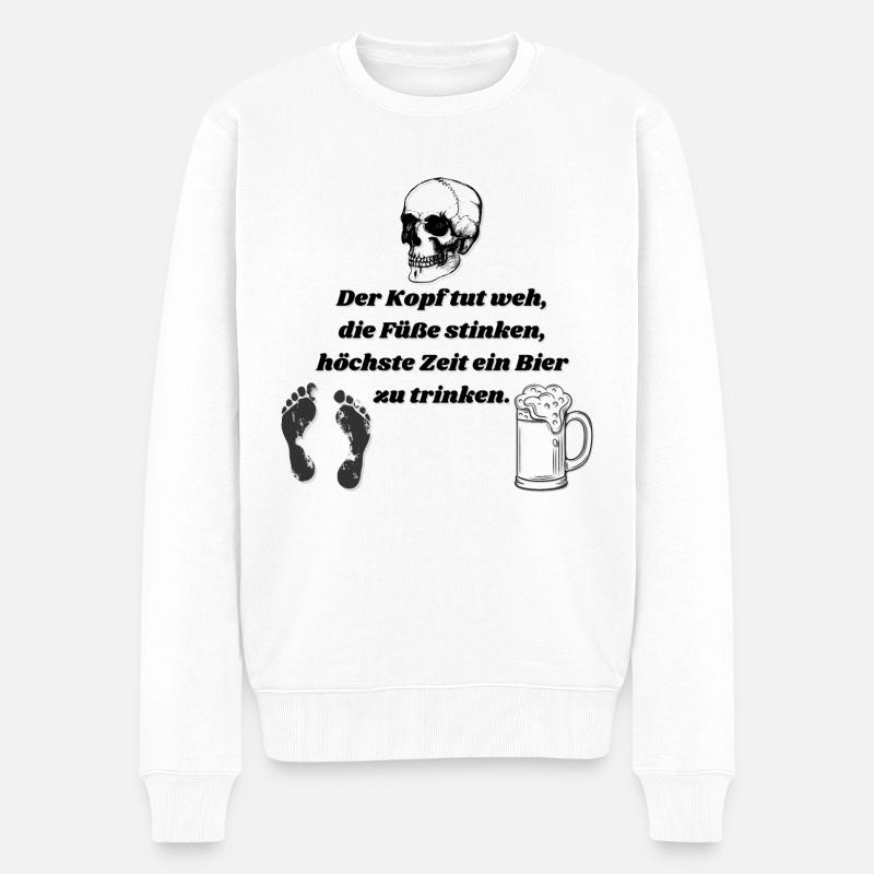 Der Kopf Tut Weh - Männer Premium Bio Pullover - Weiß