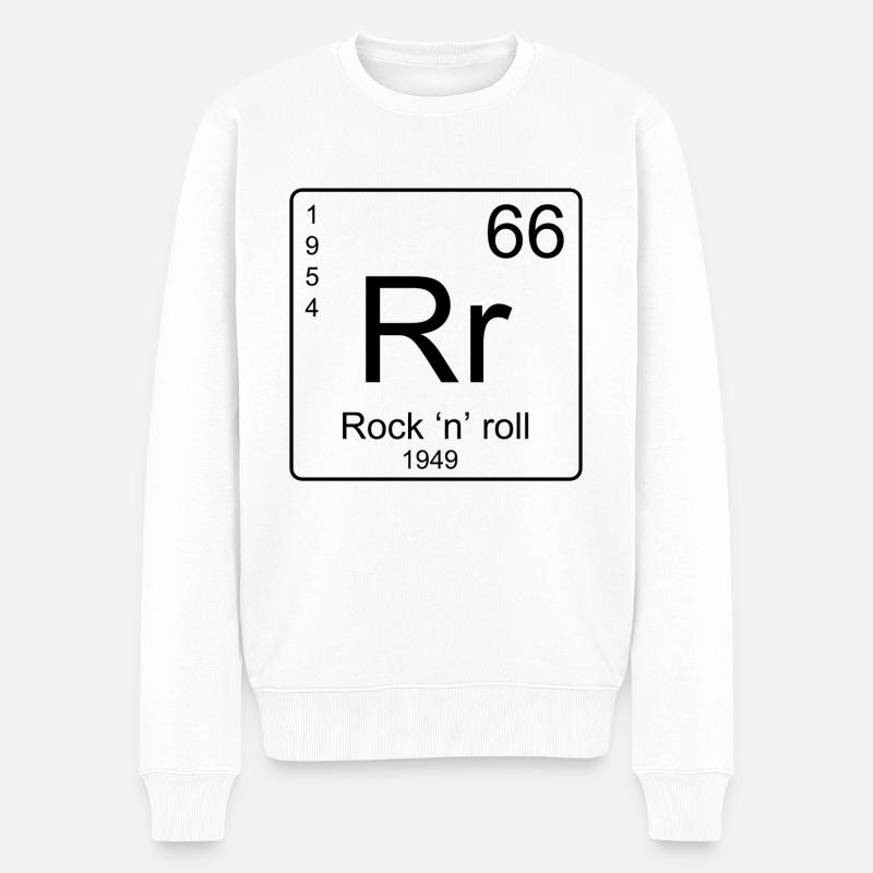 Rocknroll - Männer Premium Bio Pullover - Weiß