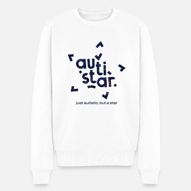 Autistar. Juste autiste mais une star. - Pull Premium bio Homme - blanc
