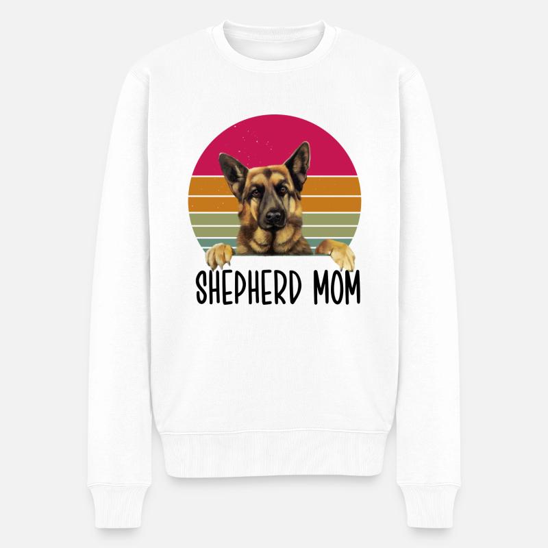 Schäferhund Mom - Männer Premium Bio Pullover - Weiß