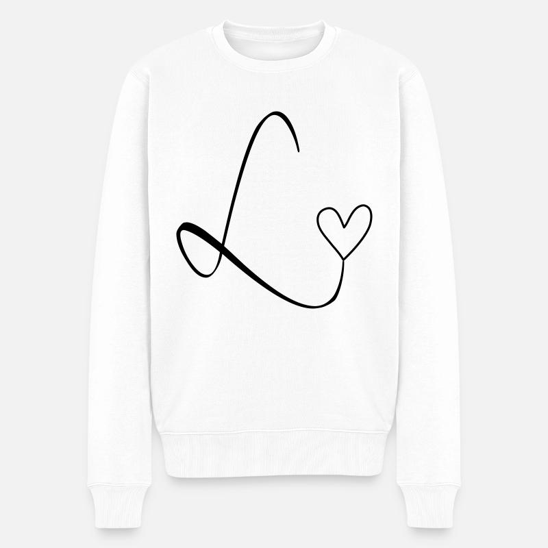 Buchstabe L Buchstabe-L Kalligrafie - Männer Premium Bio Pullover - Weiß