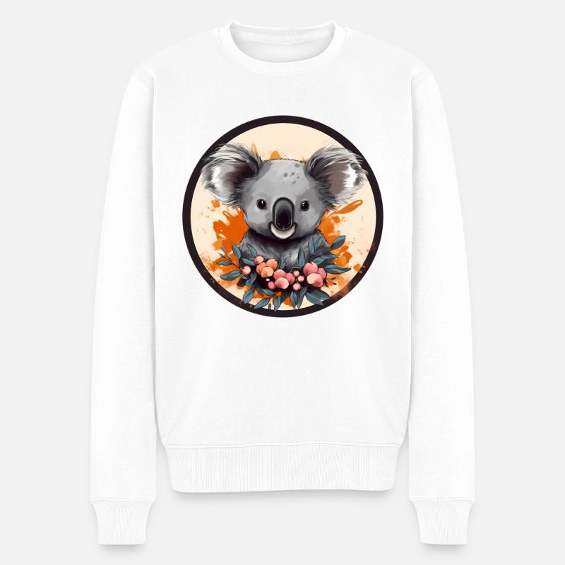 Süßer Koala - Männer Premium Bio Pullover - Weiß