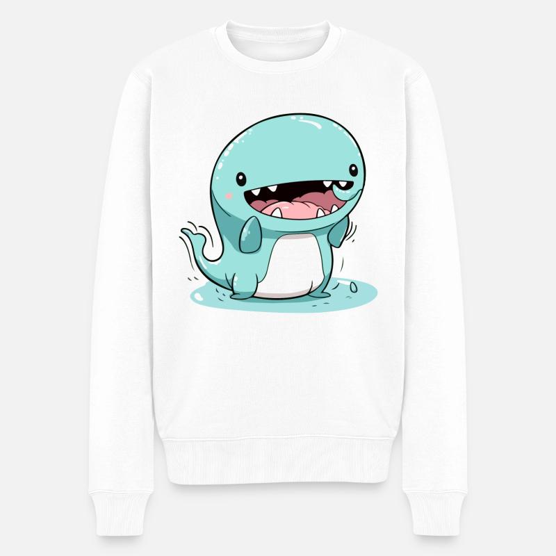 Okoi das Monster - Männer Premium Bio Pullover - Weiß