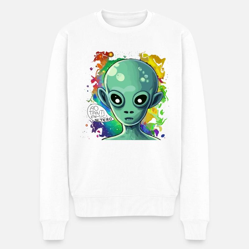 Andrea Engheben - Männer Premium Bio Pullover - Weiß
