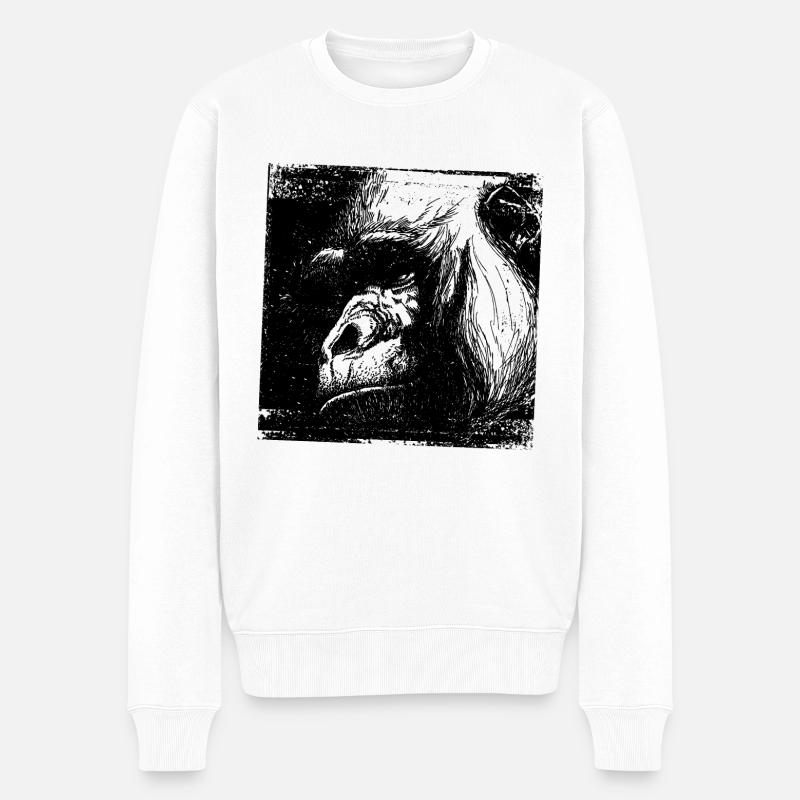 Wildtiere - Männer Premium Bio Pullover - Weiß