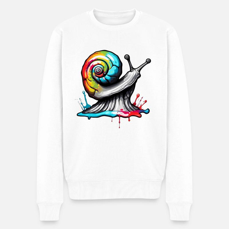 Escargot / Animal / Ramper / Visqueux / Lent - Pull Premium bio Homme - blanc