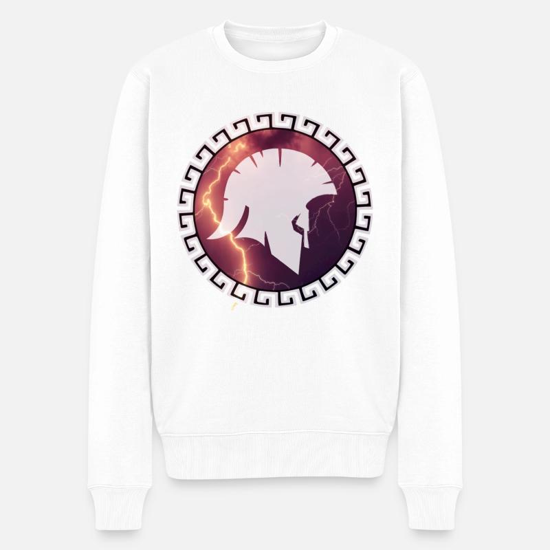 TROJA - Männer Premium Bio Pullover - Weiß