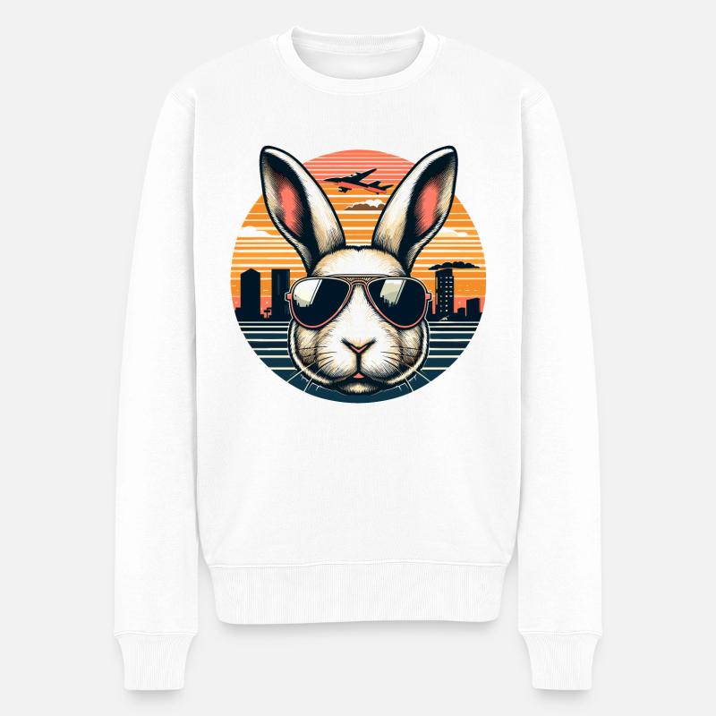 Bunny GTA Style - Männer Premium Bio Pullover - Weiß