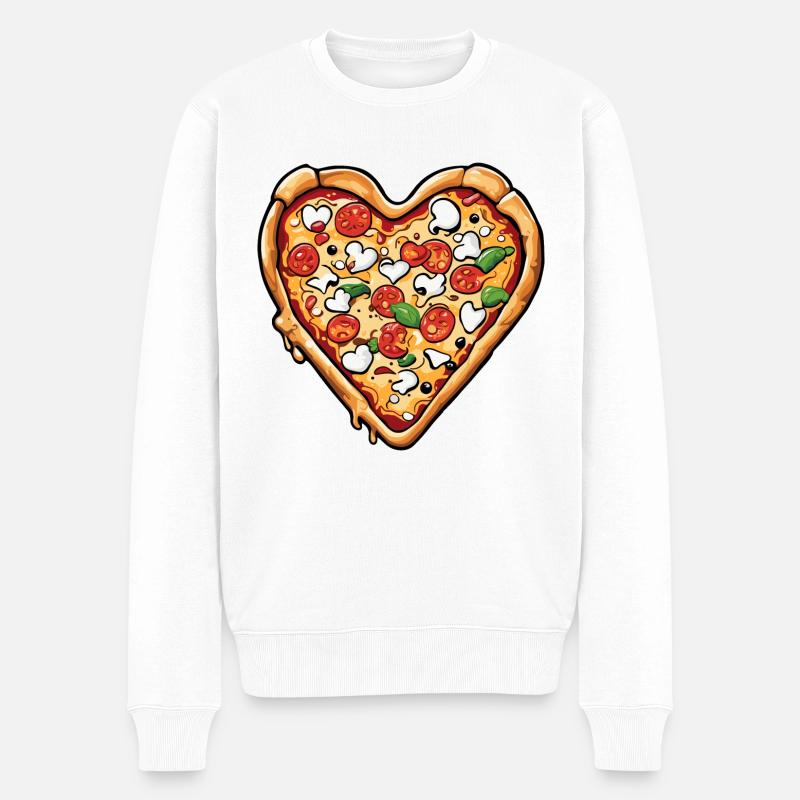 Pizza / Restauration rapide / Italienne / Margherita - Pull Premium bio Homme - blanc