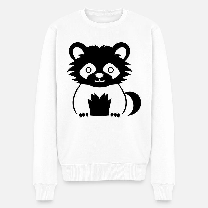 Kleiner Panda - Männer Premium Bio Pullover - Weiß