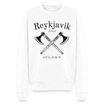 Reykjavik - Iceland - Nordatlantik - Geschenk - Männer Premium Bio Pullover - Weiß - Vorne - Thijin (182cm)