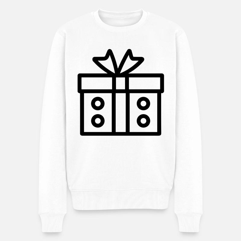 Kleine Geschenkbox - Männer Premium Bio Pullover - Weiß