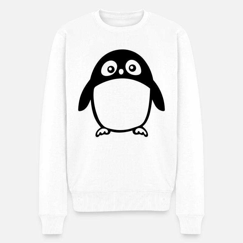 Pinguin - Männer Premium Bio Pullover - Weiß