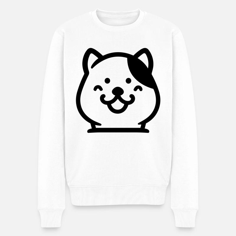 Hund - Männer Premium Bio Pullover - Weiß