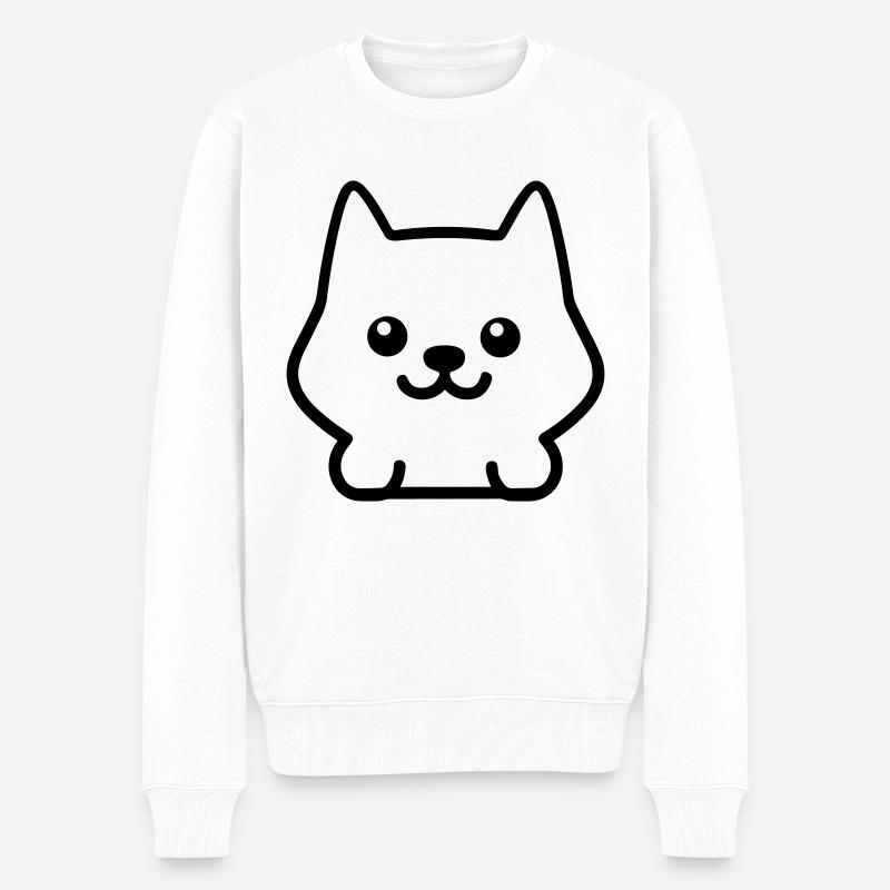 Hund - Männer Premium Bio Pullover - Weiß