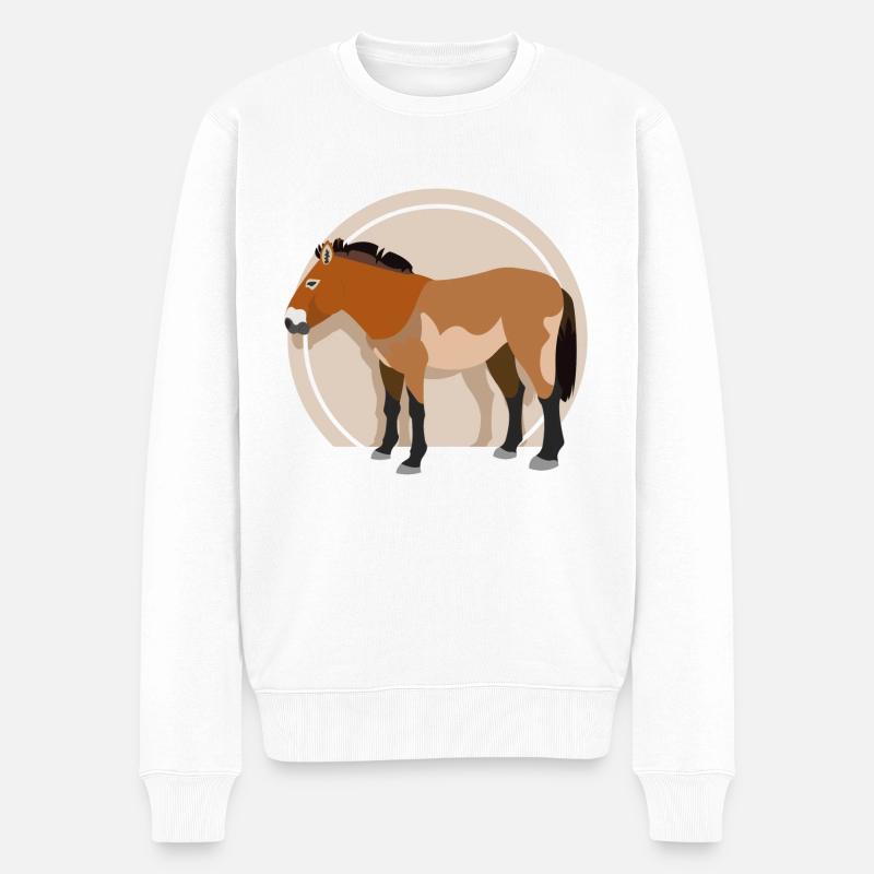 Cheval Przewalski 01 - Pull Premium bio Homme - blanc