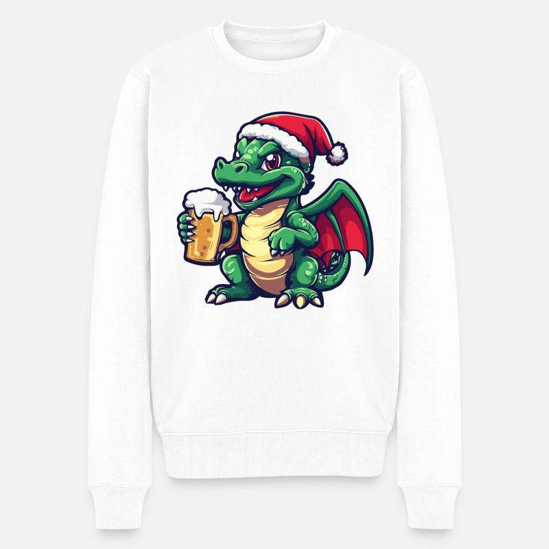 Bière de Noël Dragon - Pull Premium bio Homme - blanc