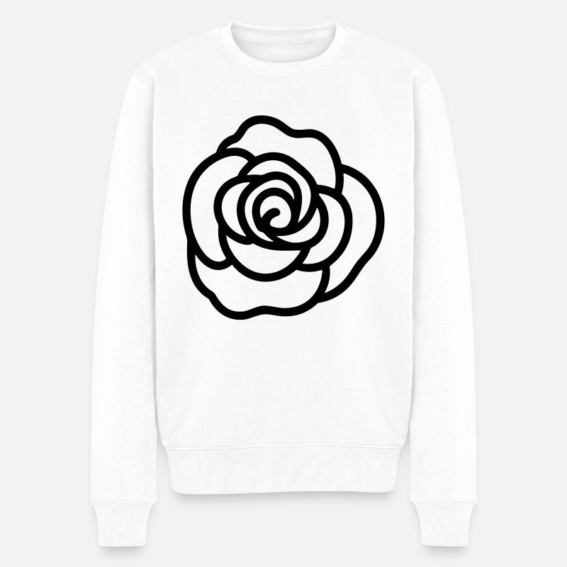 Fleur rose - Pull Premium bio Homme - blanc